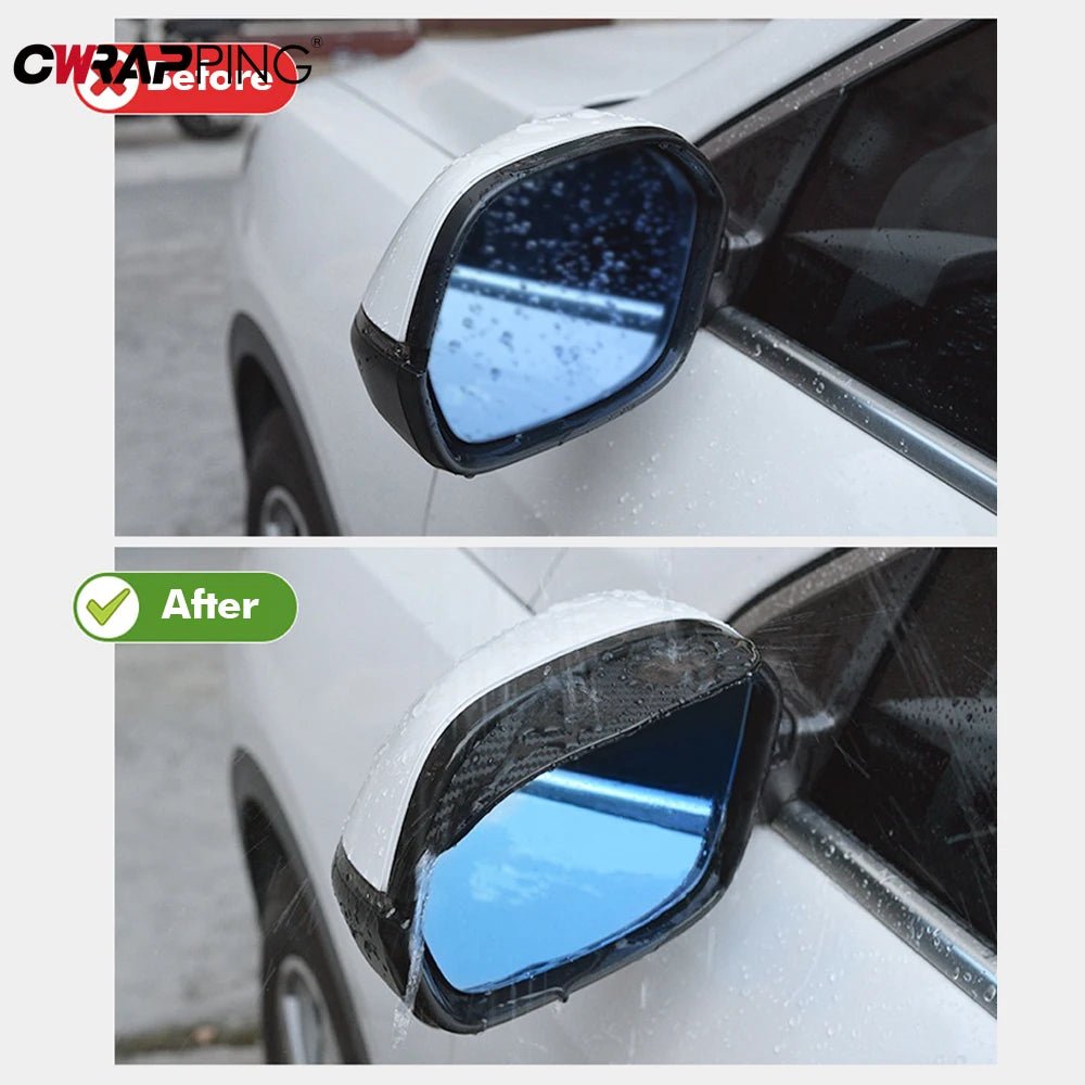 2PCS Car Rearview Mirror Rain Eyebrow Carbon Fiber Sun Visor Shade Cover Protector Clear Vision for Rain Car Mirror Accessories - Zenova