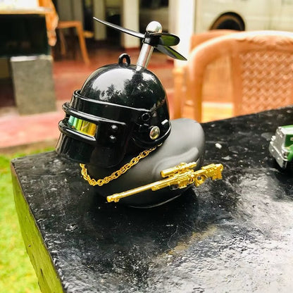 Broken Wind Rubber Duck Motor Accessories Yellow Duck with Helmet Auto Car Accessories Duck in the Car Car Interior Decoration - Zenova