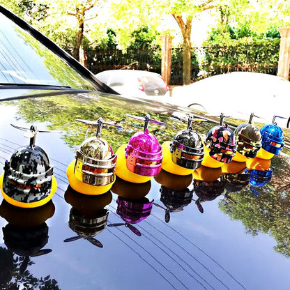 Broken Wind Rubber Duck Motor Accessories Yellow Duck with Helmet Auto Car Accessories Duck in the Car Car Interior Decoration - Zenova