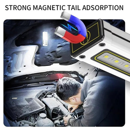 NEW Design Super Bright LED Source Work Lamp with Magnet Alarm SOS Key Chain Power Bank Waterproof Emergency Flashlight - Zenova