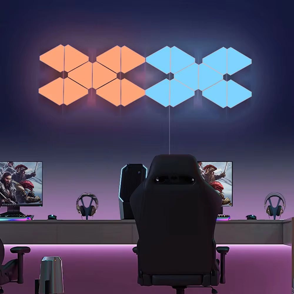 RGB WIFI APP Bluetooth LED Triangle Indoor Atmosphere Wall Lamps for Computer Game Bedroom Decoration DIY Quantum Night Light - Zenova